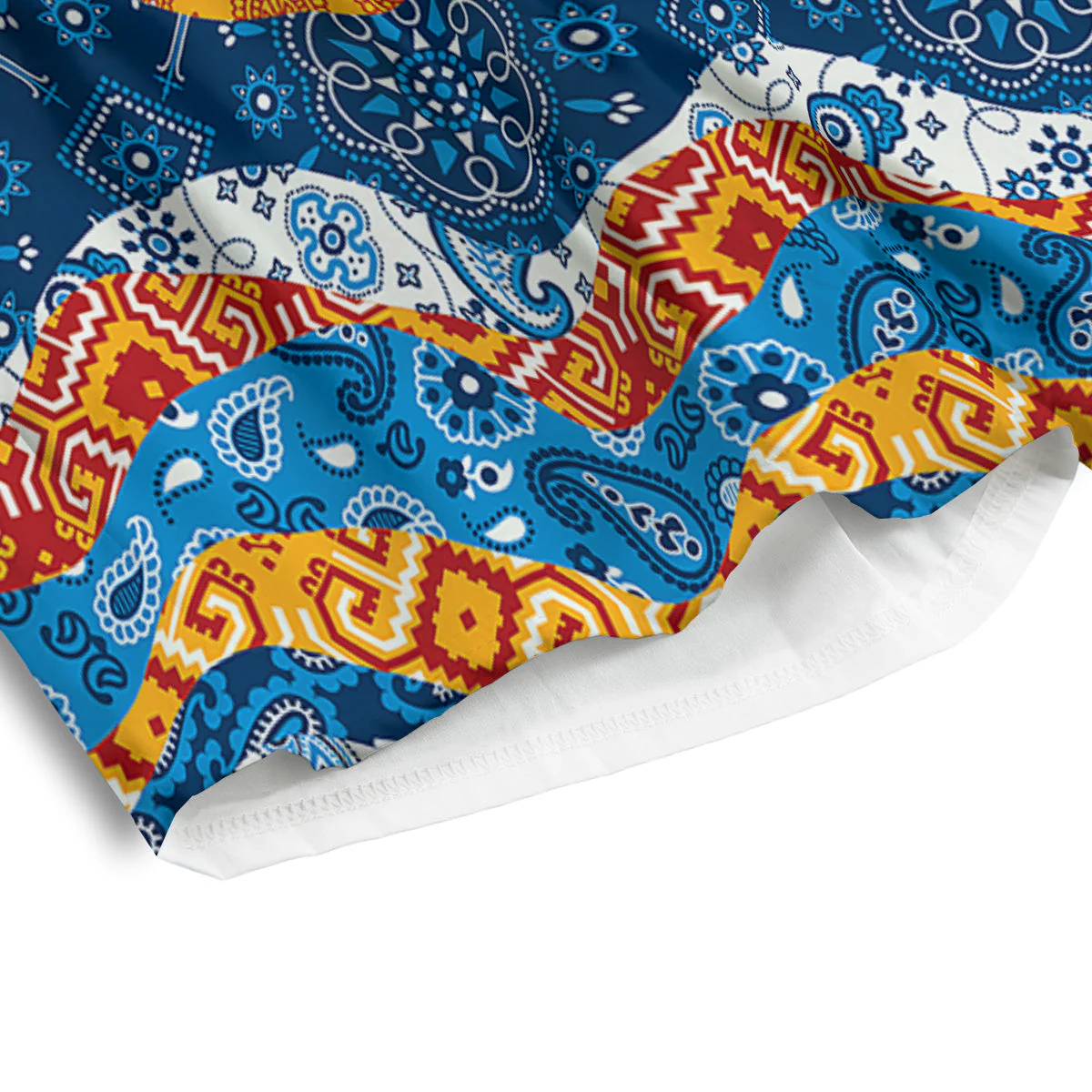 Mix Bandanna Kerchief Print Pattern Men's Athletic Shorts - Image 4