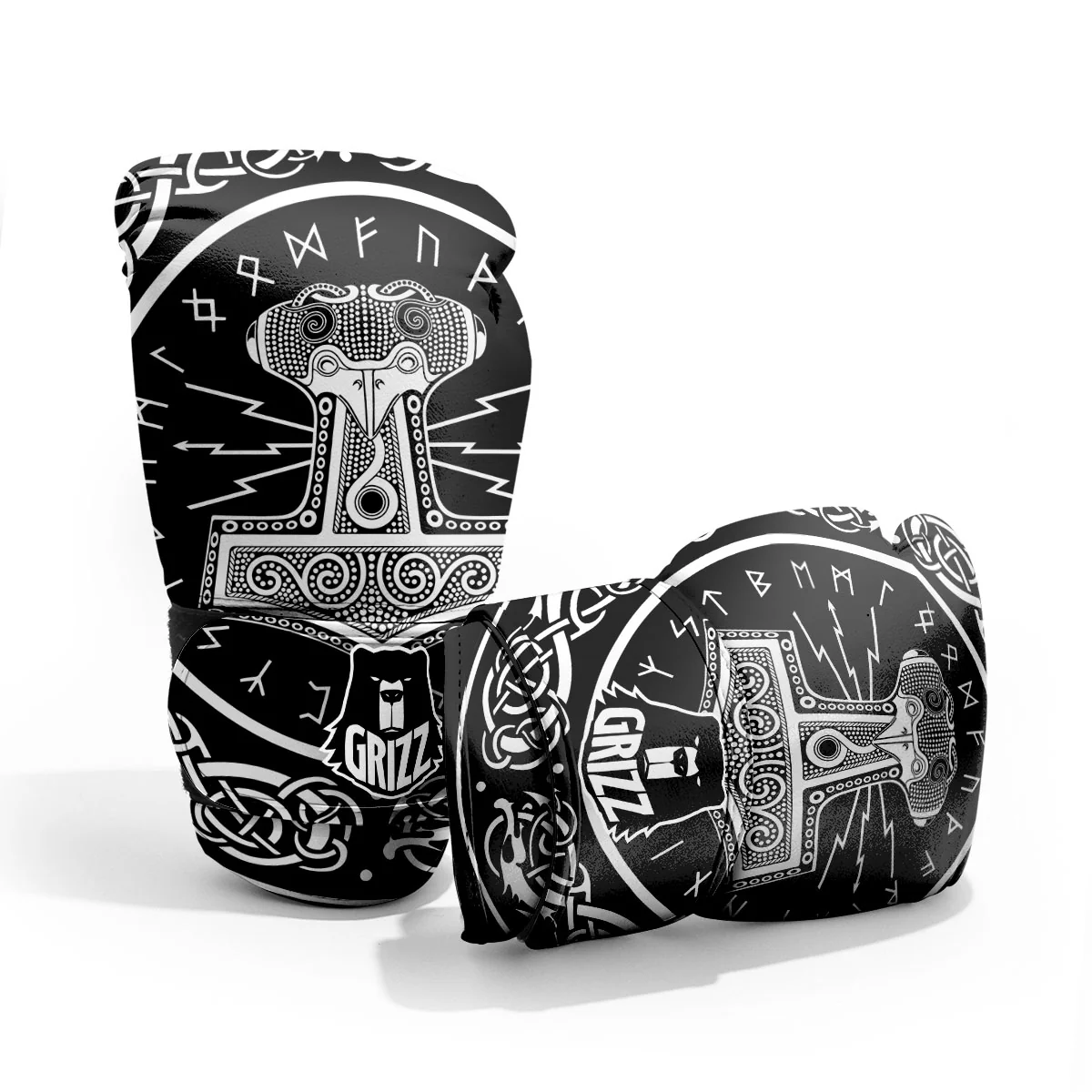 Mjolnir Black And White Print Sparring Gloves - Image 3