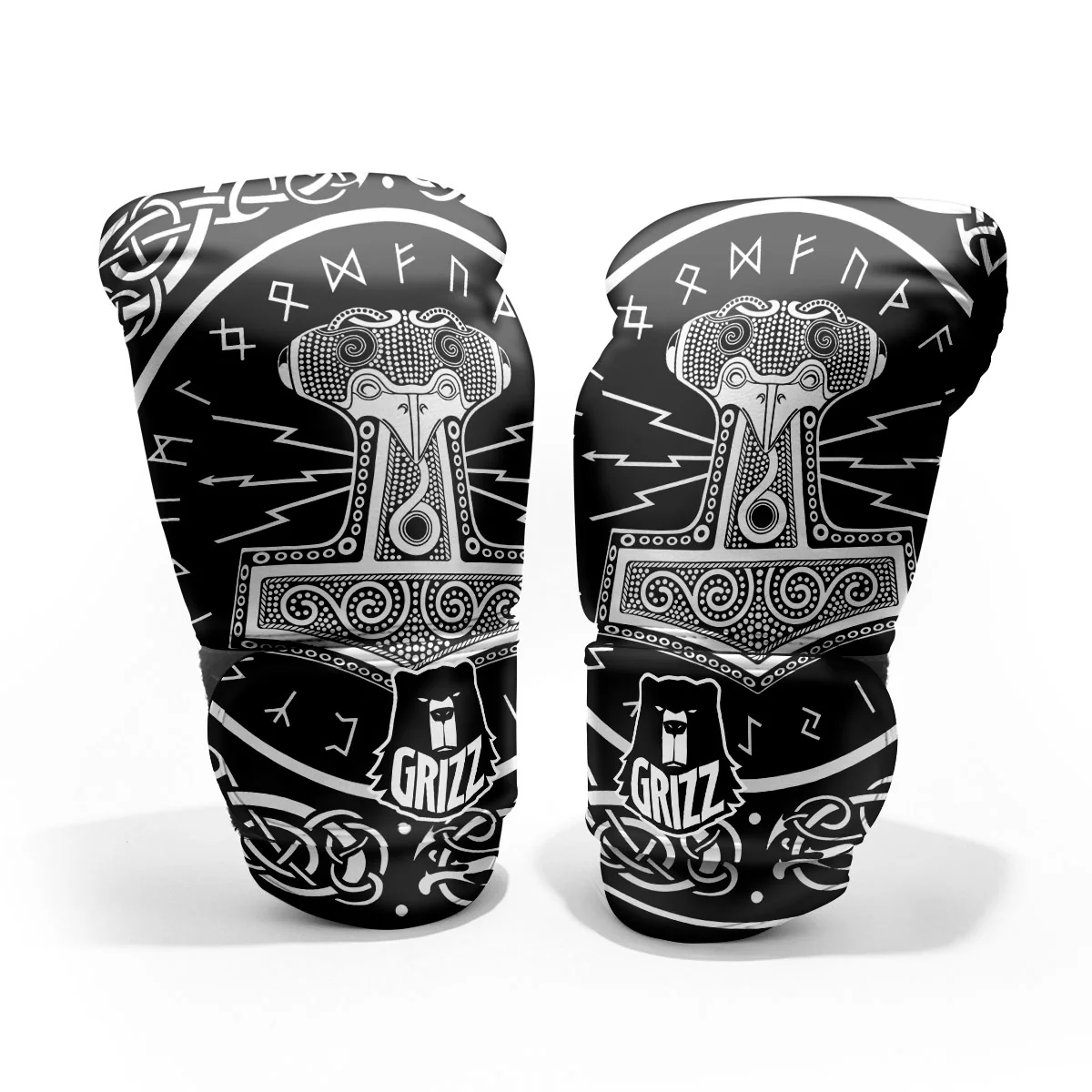Mjolnir Black And White Print Sparring Gloves - Image 4