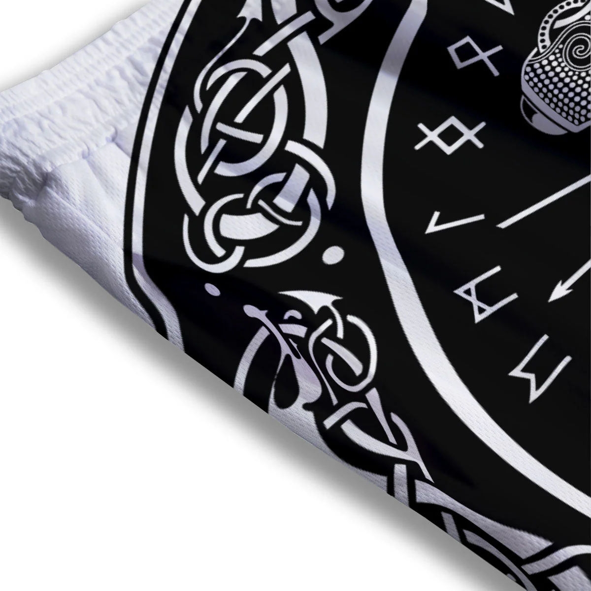 Mjolnir White And Black Print Mesh Shorts - Image 3
