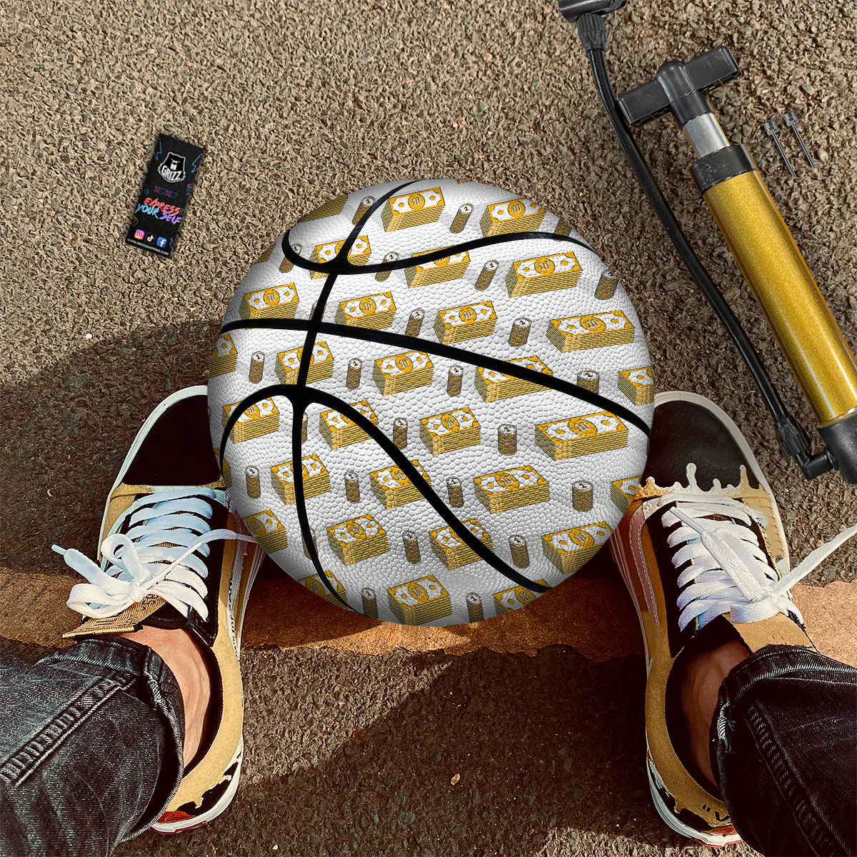 Money Cash Print Pattern Basketball - Image 2