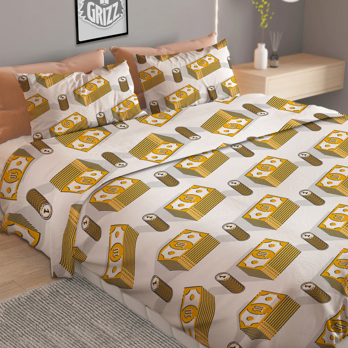 Money Cash Print Pattern Duvet Cover Bedding Set - Image 2