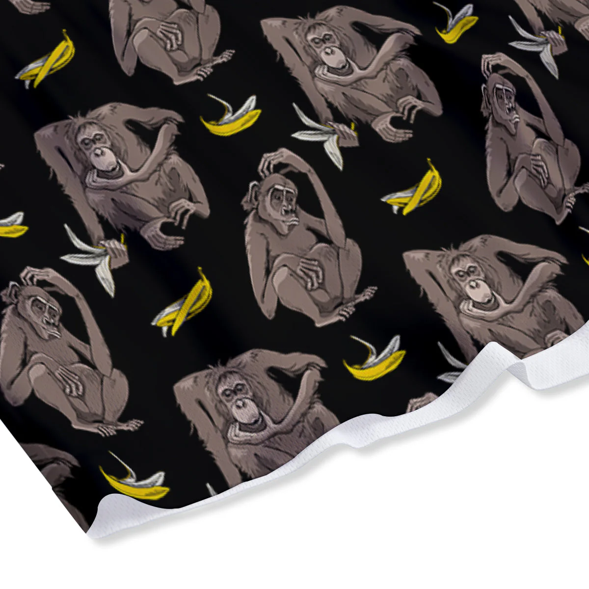 Monkey And Banana Print Pattern Mesh Shorts - Image 4