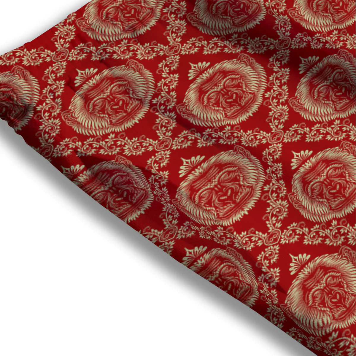 Monkey Head Floral Ornament Print Pattern Mesh Shorts - Image 3