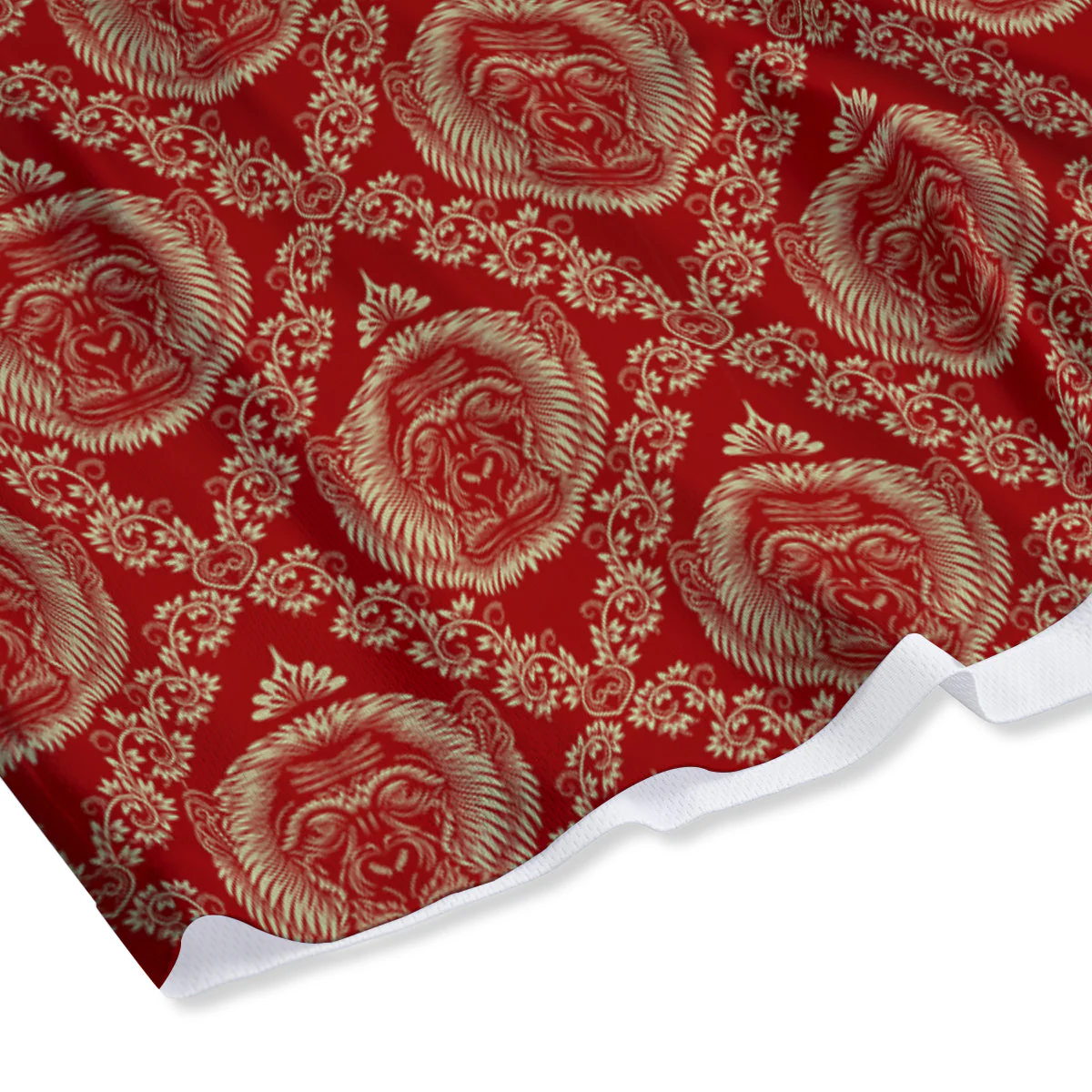 Monkey Head Floral Ornament Print Pattern Mesh Shorts - Image 4