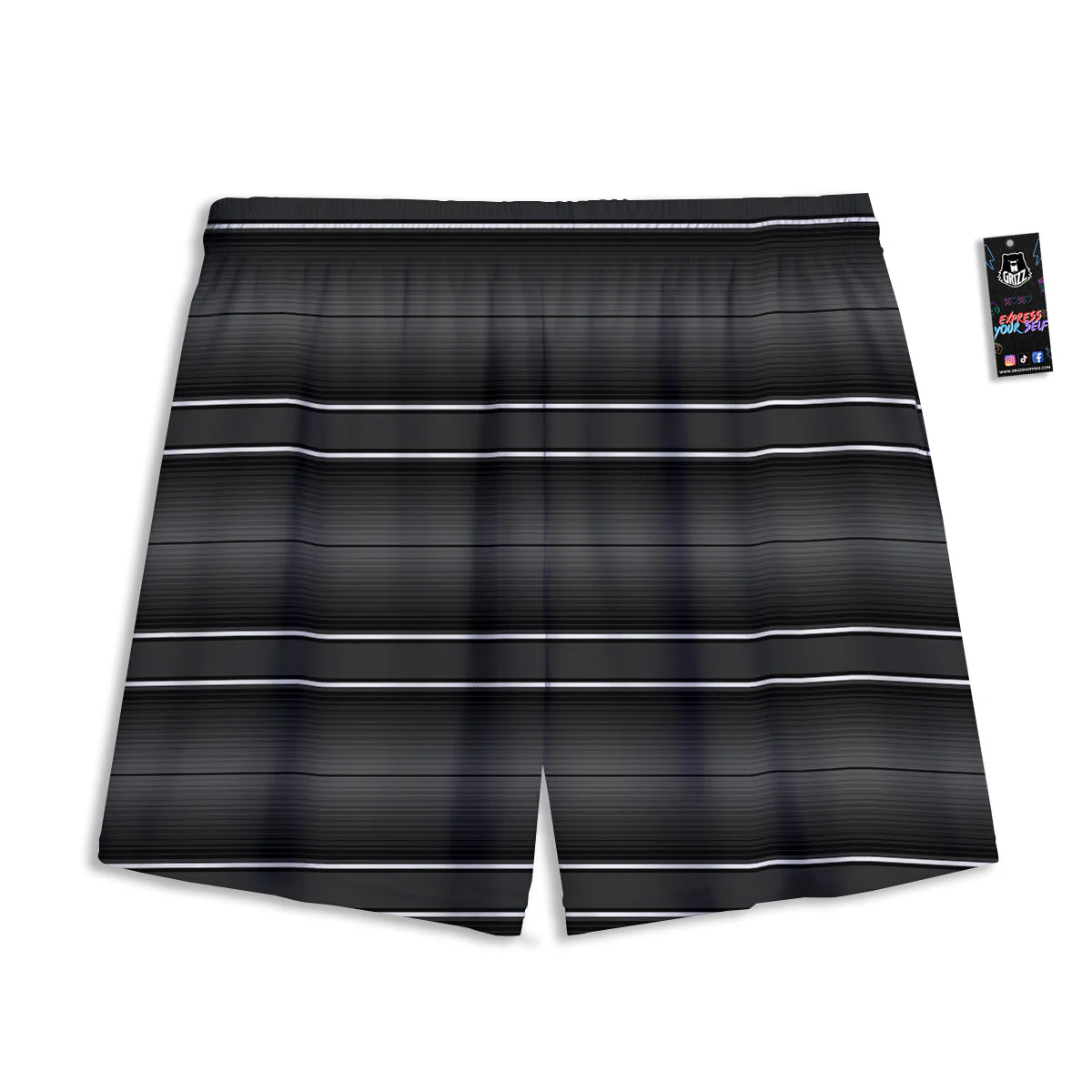 Monochrome Mexican Serape Print Mesh Shorts - Image 2
