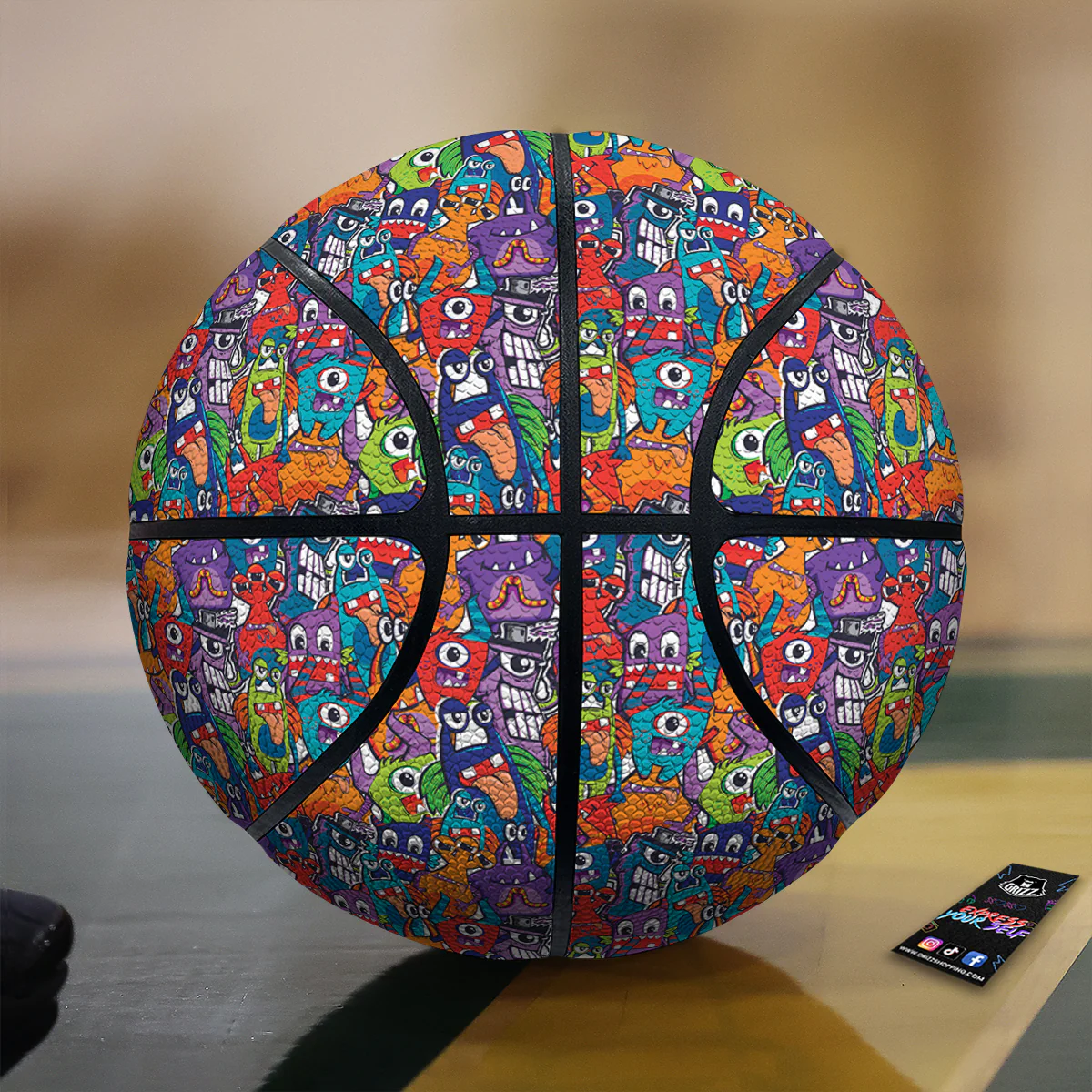 Monster Cute Print Pattern Basketball