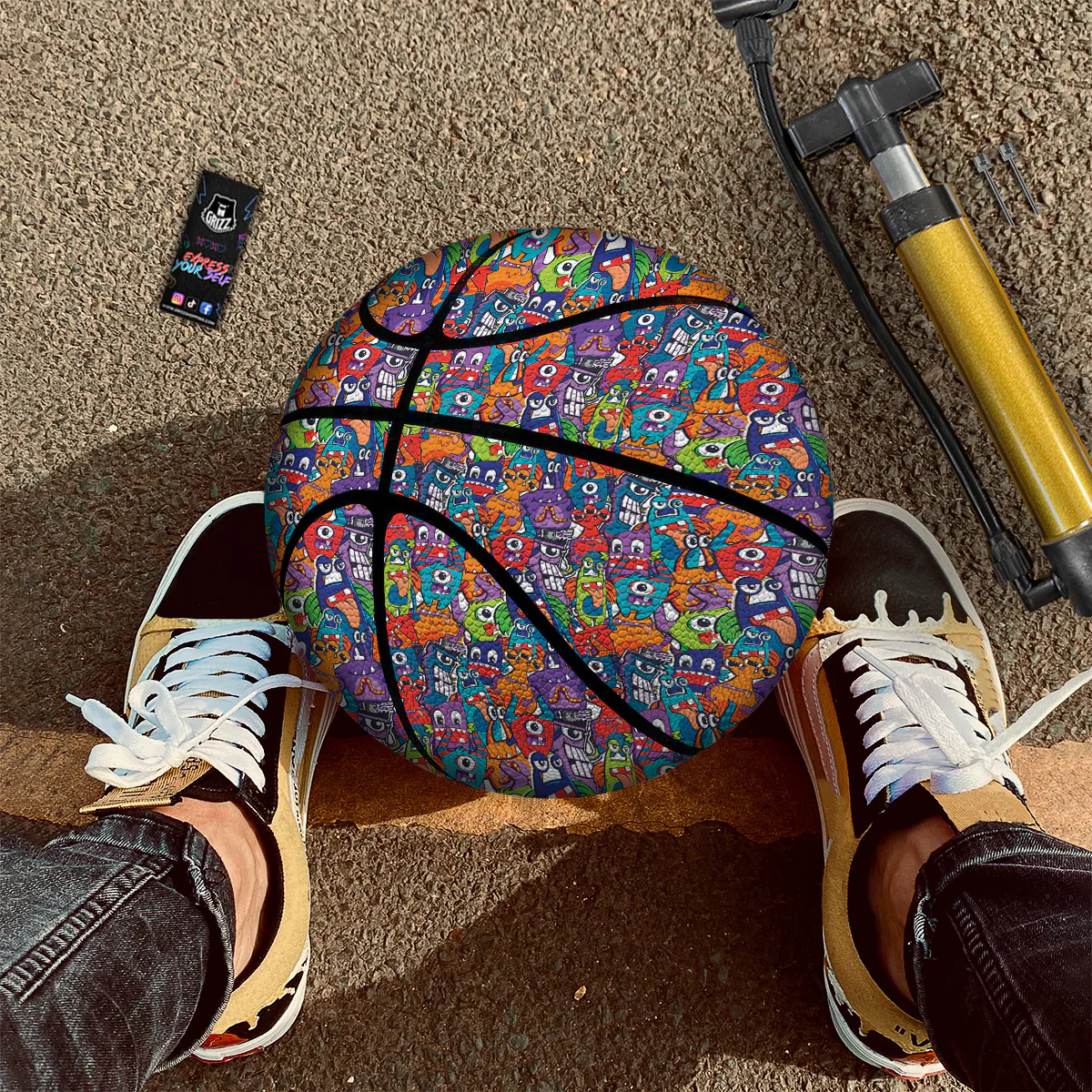 Monster Cute Print Pattern Basketball - Image 2