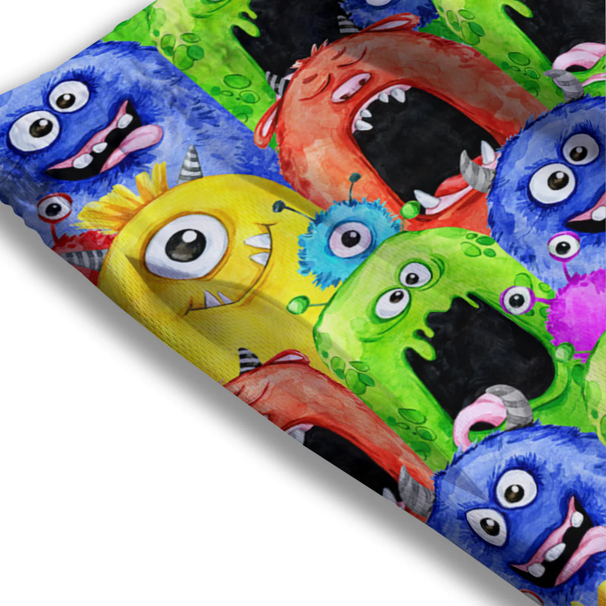 Monster Watercolor Print Pattern Mesh Shorts - Image 3
