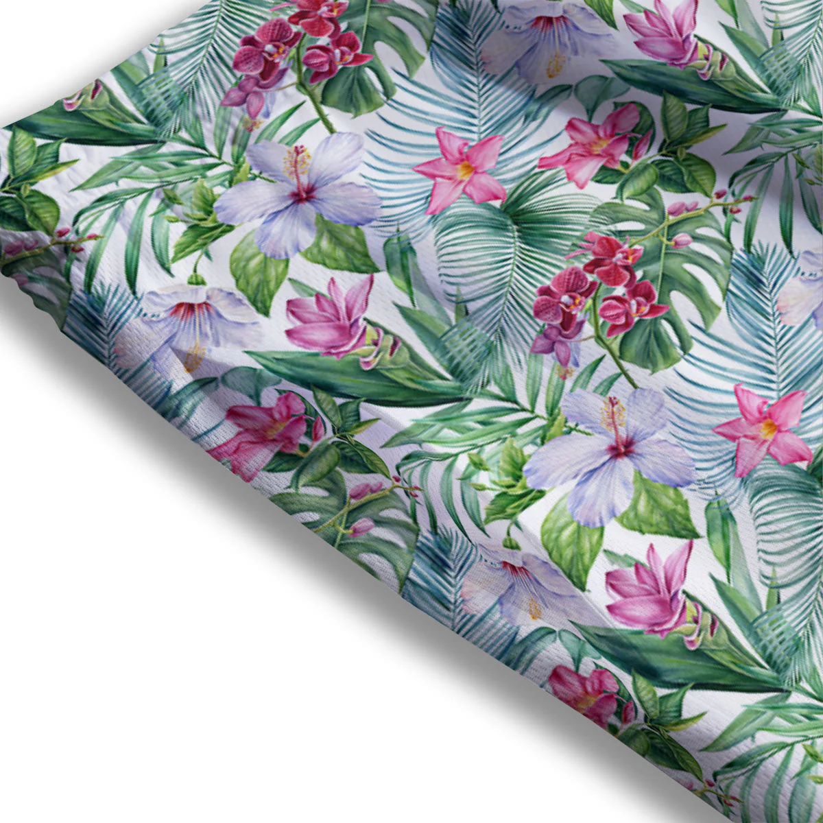 Monstera Hawaii Hibiscus Print Pattern Mesh Shorts - Image 3