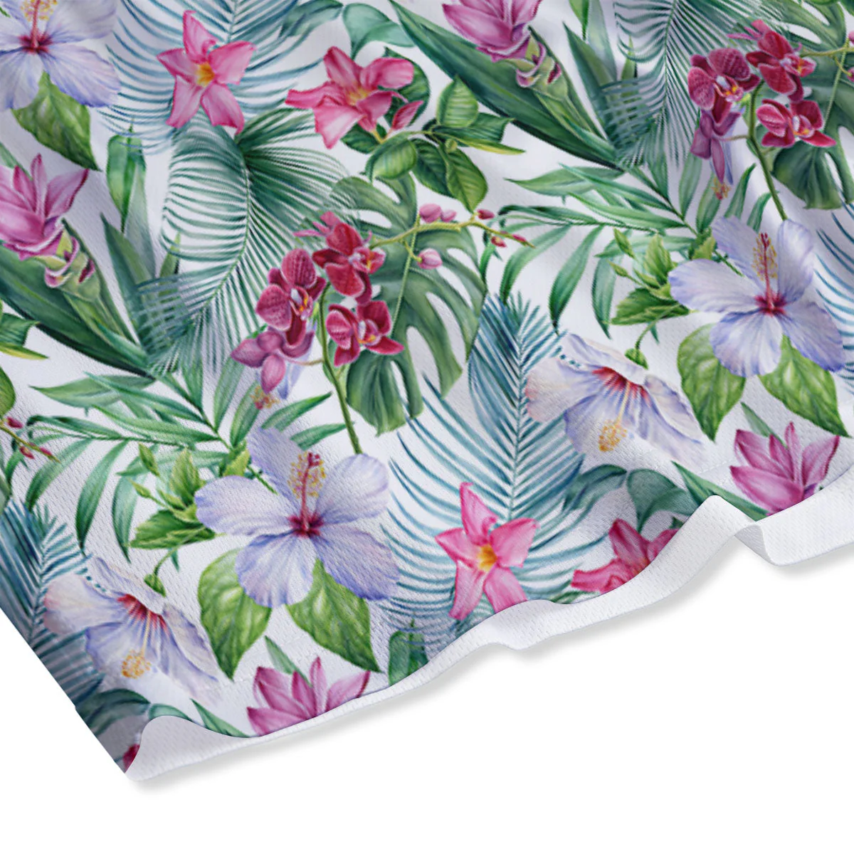 Monstera Hawaii Hibiscus Print Pattern Mesh Shorts - Image 4