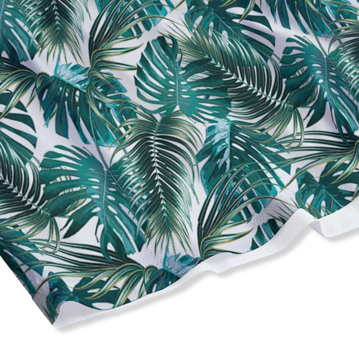 Monstera Leaves Palm Print Pattern Mesh Shorts - Image 4