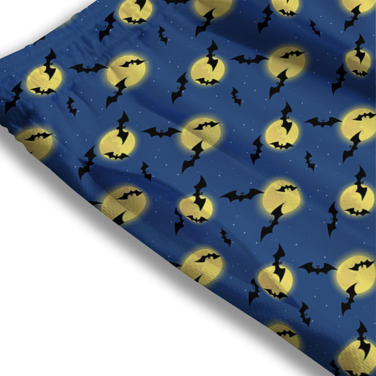 Moon And Bat Halloween Print Pattern Mesh Shorts - Image 3