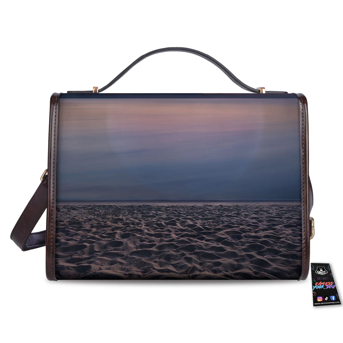 Moon And Beach Print Women's Satchel Bag - Image 2
