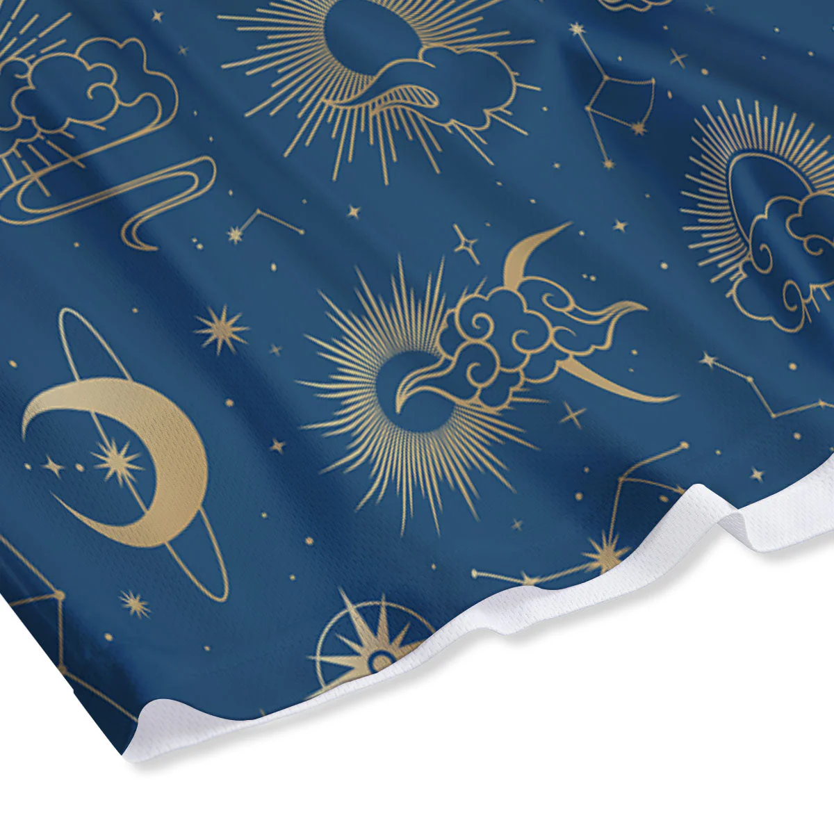Moon And Blue Sun Print Pattern Mesh Shorts - Image 4