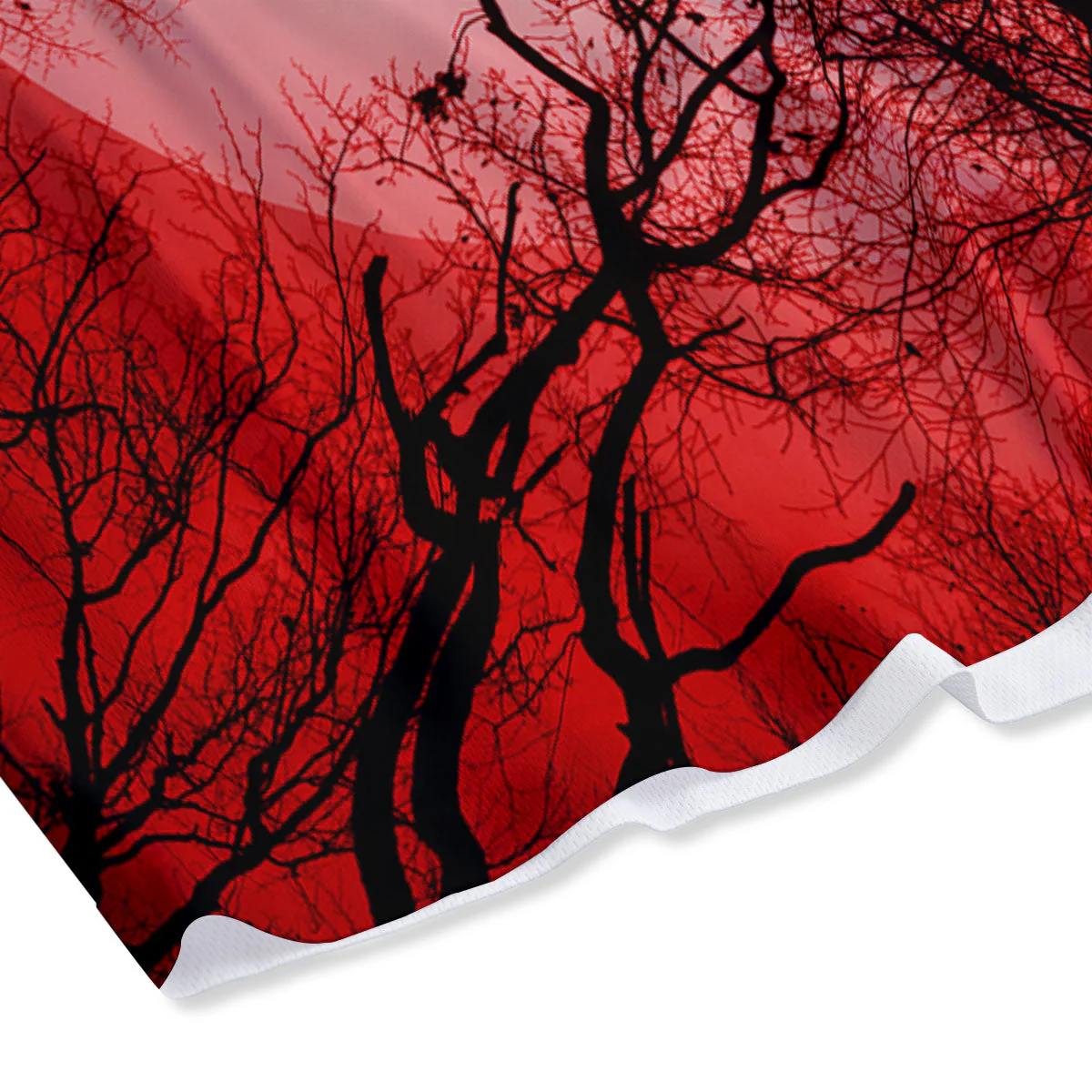 Moon And Horror Forest Print Mesh Shorts - Image 4
