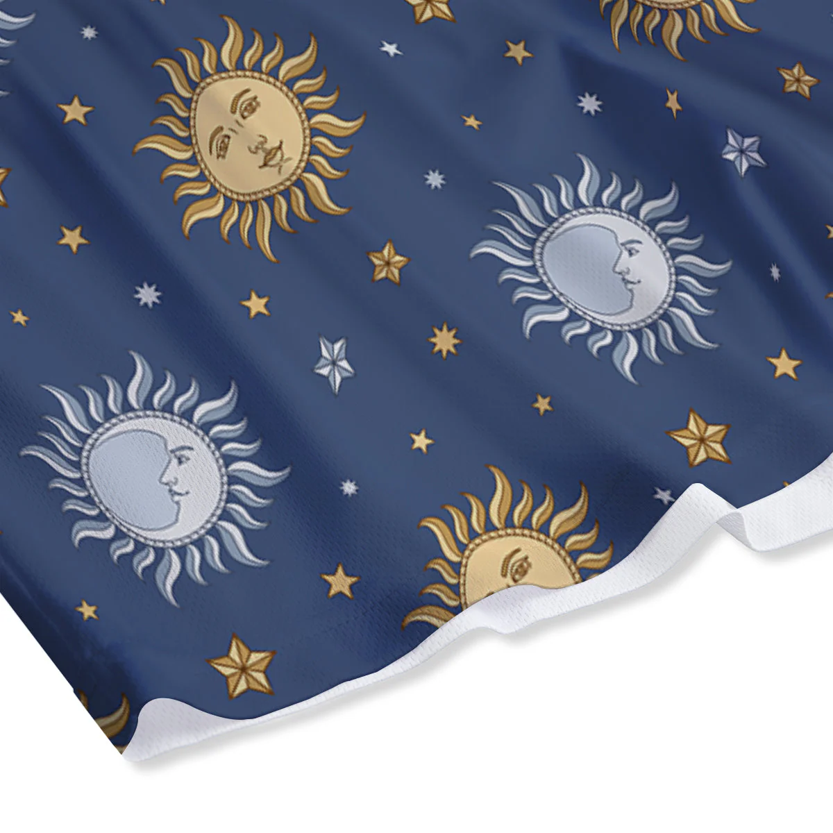 Moon And Vintage Sun Print Pattern Mesh Shorts - Image 4
