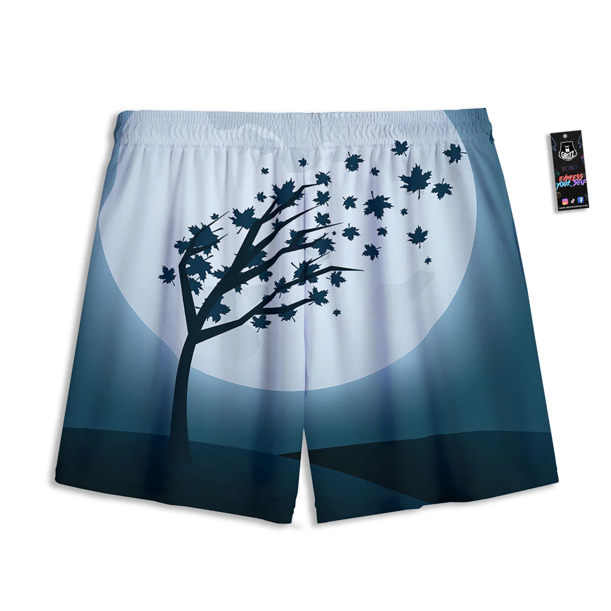 Moon Full Autumn Print Mesh Shorts - Image 2