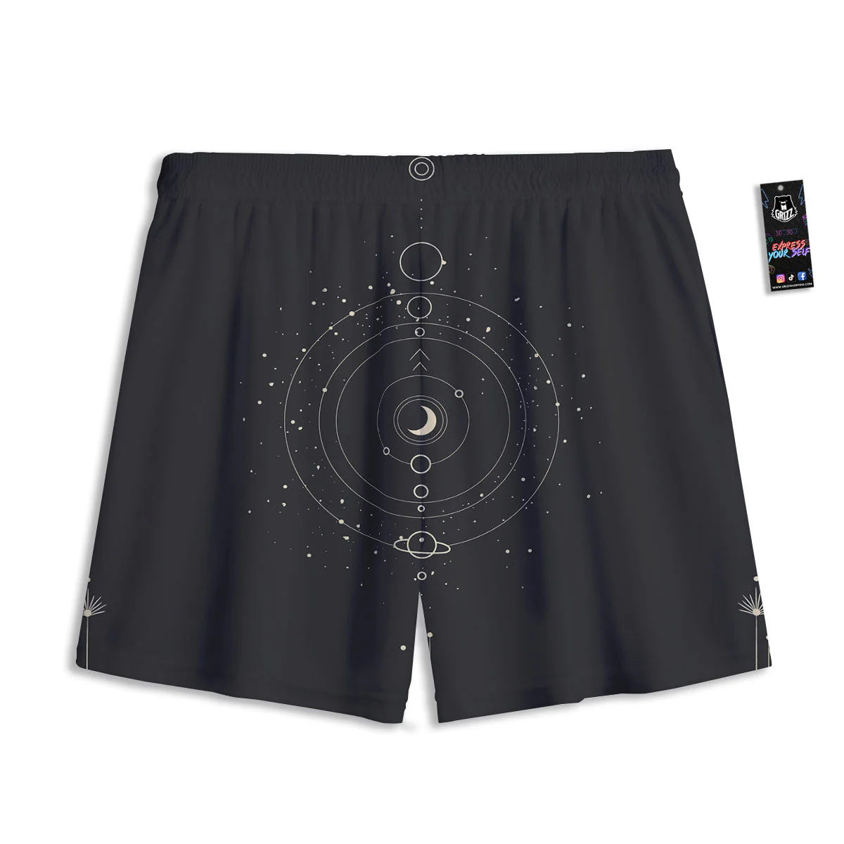 Moon Phase Galaxy Print Mesh Shorts - Image 2