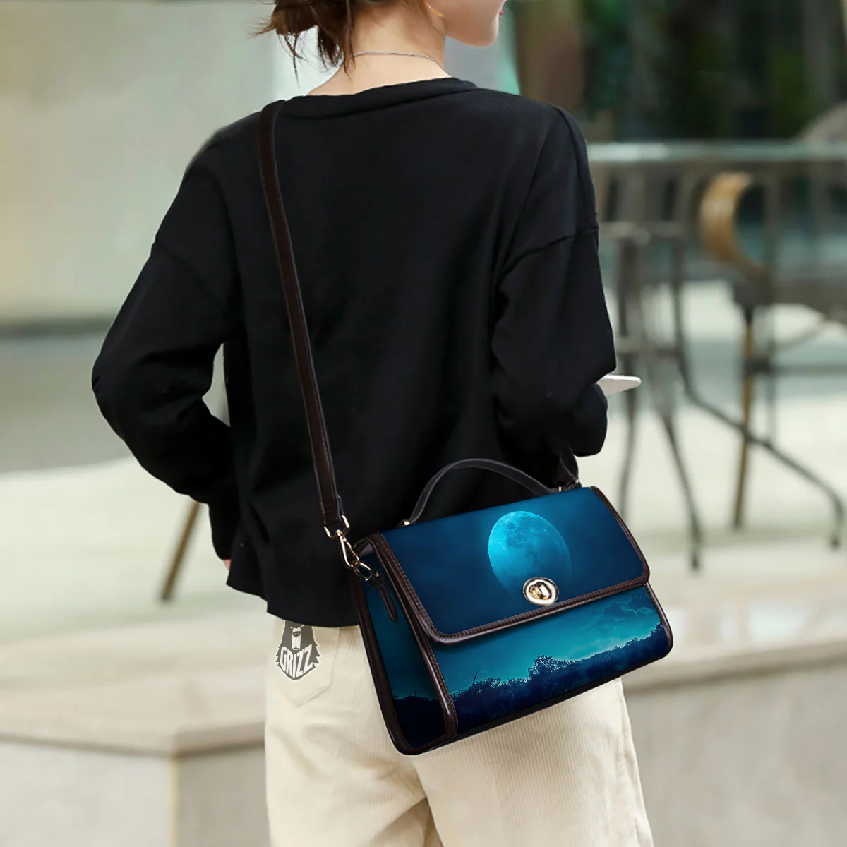 Moonlight And Night Forest Print Women's Satchel Bag - Image 3