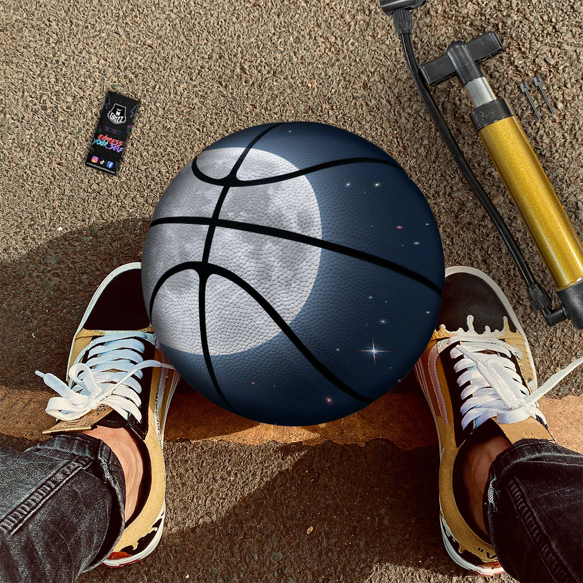 Moonlight And Night Sky Print Basketball - Image 2