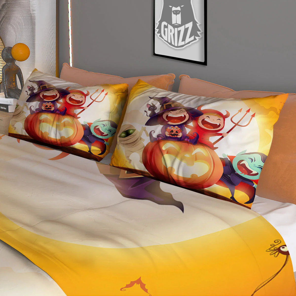 Moonlight Halloween Print Duvet Cover Bedding Set - Image 3