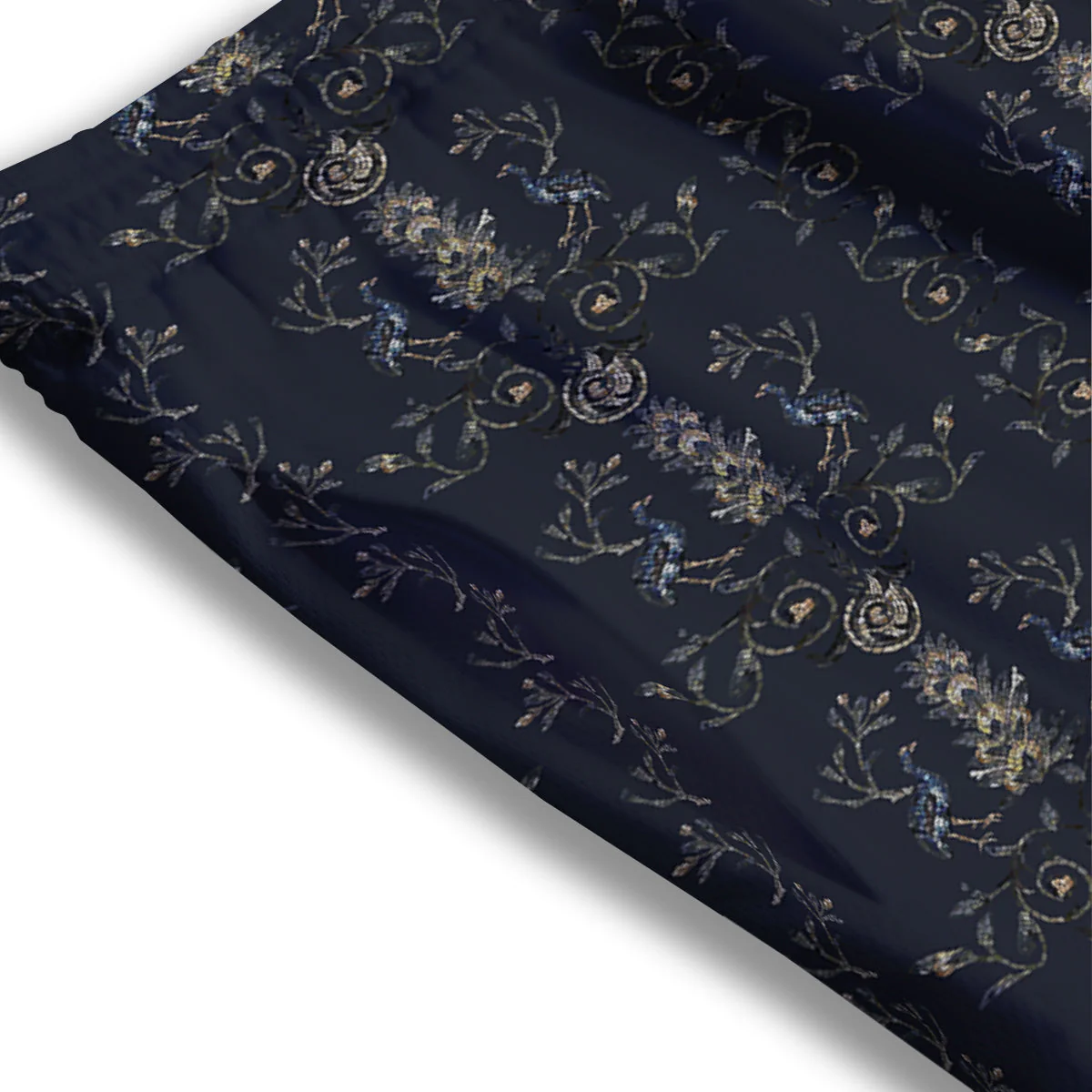 Mosaic Bird Pattern Mesh Shorts - Image 3
