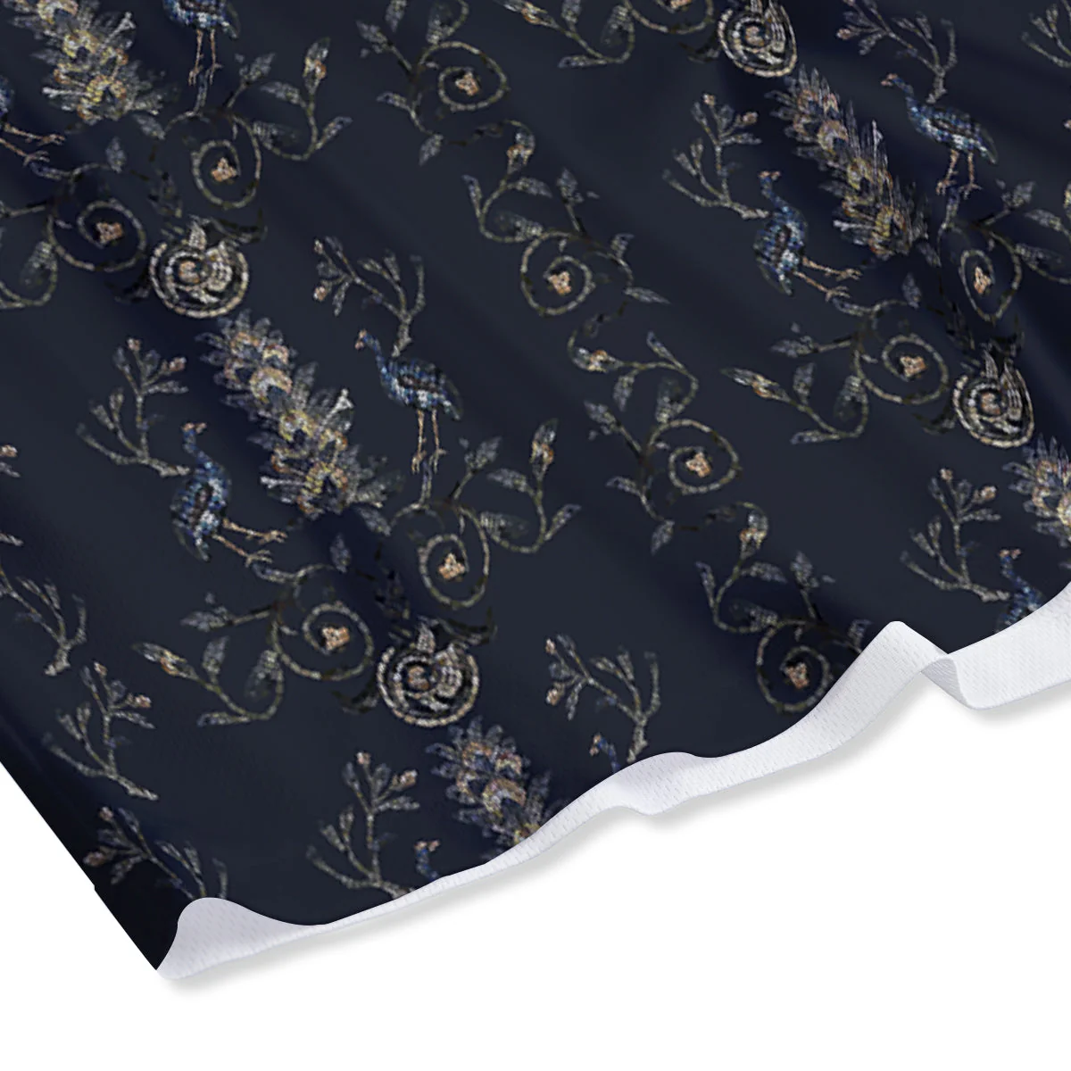 Mosaic Bird Pattern Mesh Shorts - Image 4