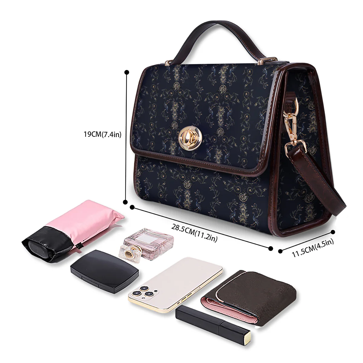 Mosaic Bird Pattern Women's Satchel Bag - Image 4