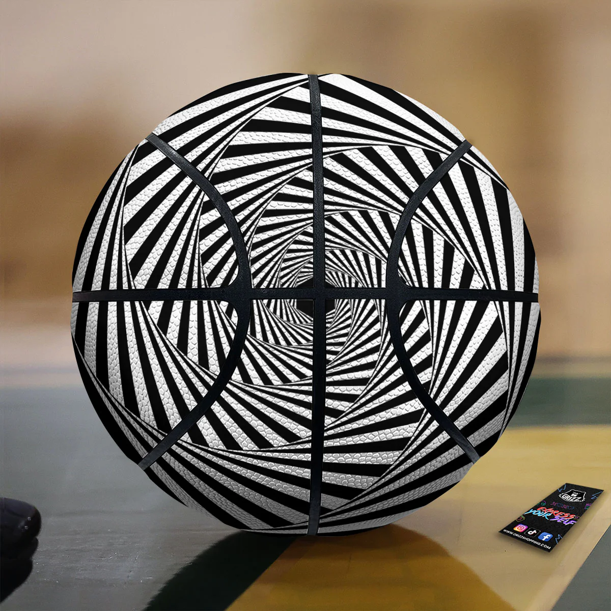Motion Illusion Angular Swirl Print Basketball