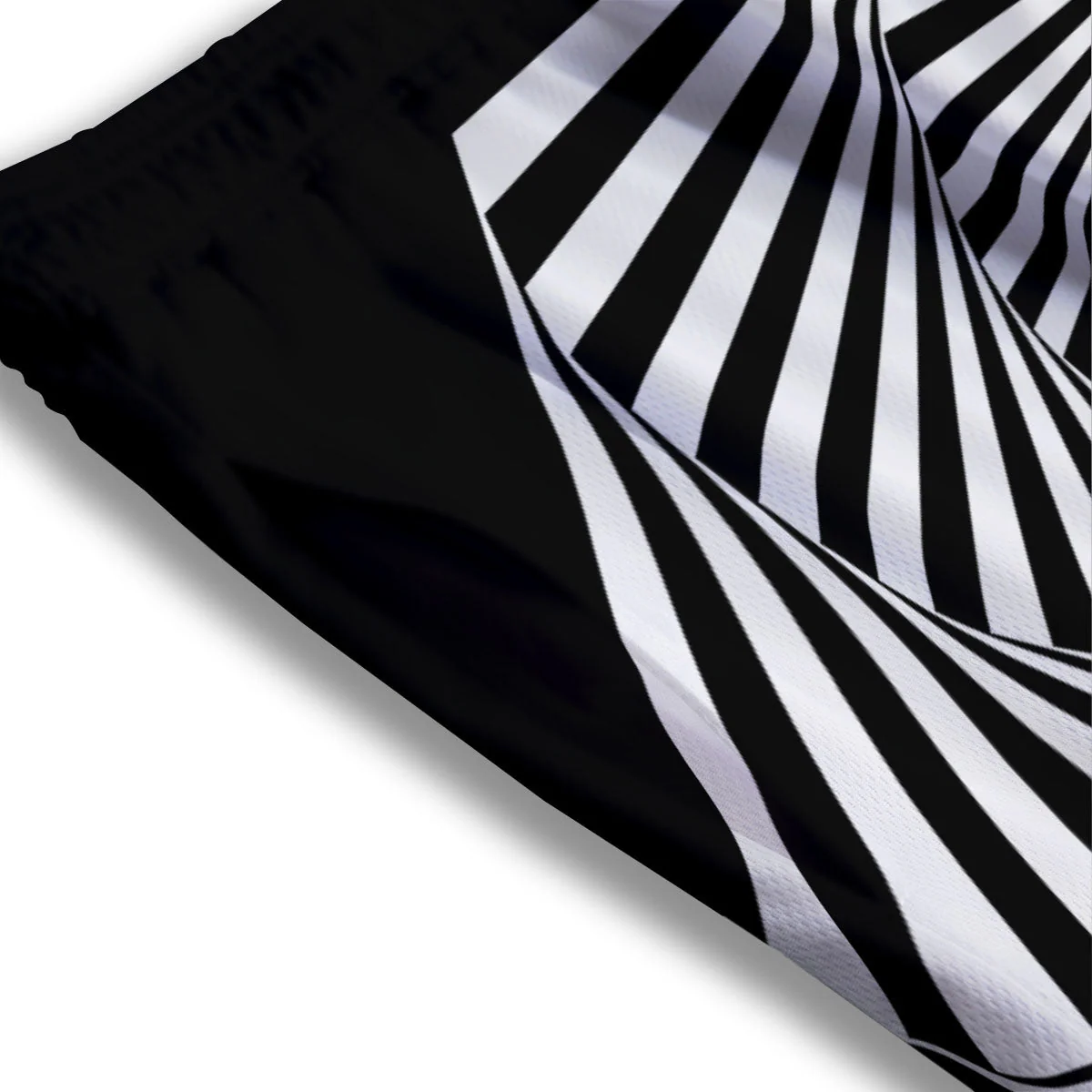 Motion Illusion Angular Swirl Print Mesh Shorts - Image 3