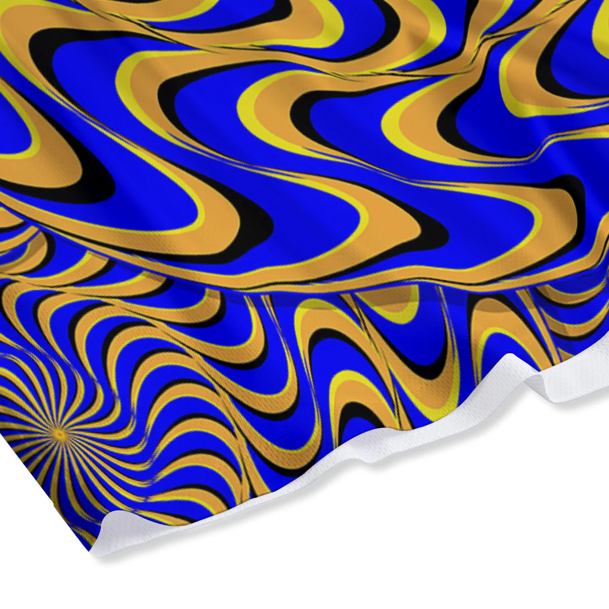 Motion Illusion Yellow And Blue Print Mesh Shorts - Image 4