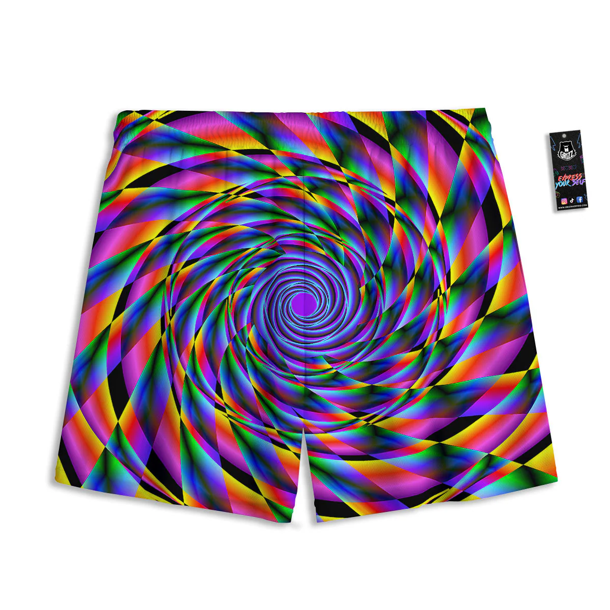 Motion Psychedelic Illusory Print Mesh Shorts - Image 2