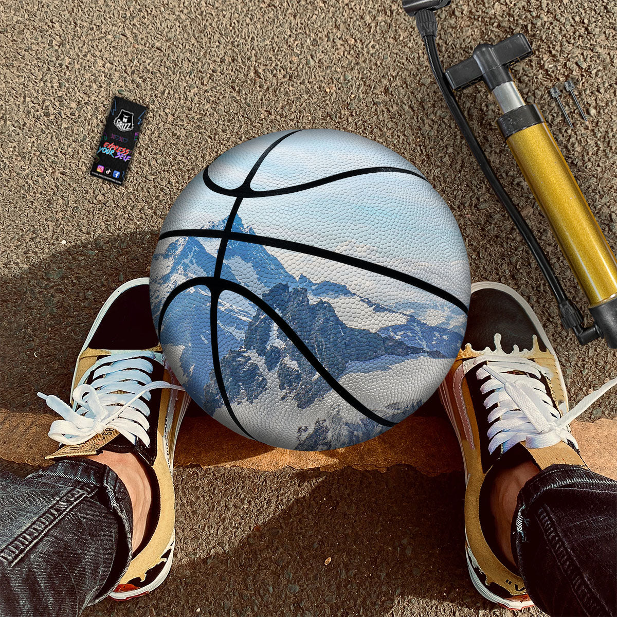 Mountain Alps Print Basketball - Image 2