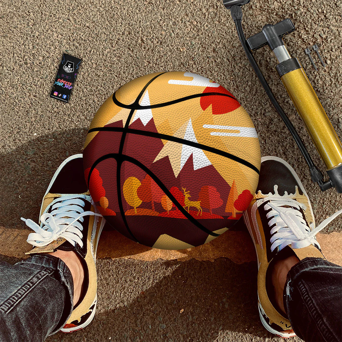 Mountain Autumn Print Basketball - Image 2