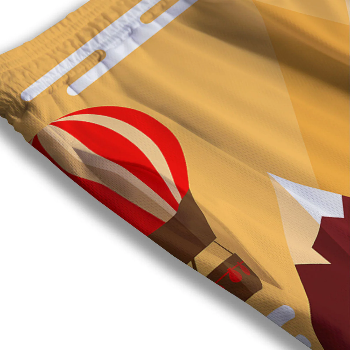 Mountain Autumn Print Mesh Shorts - Image 3
