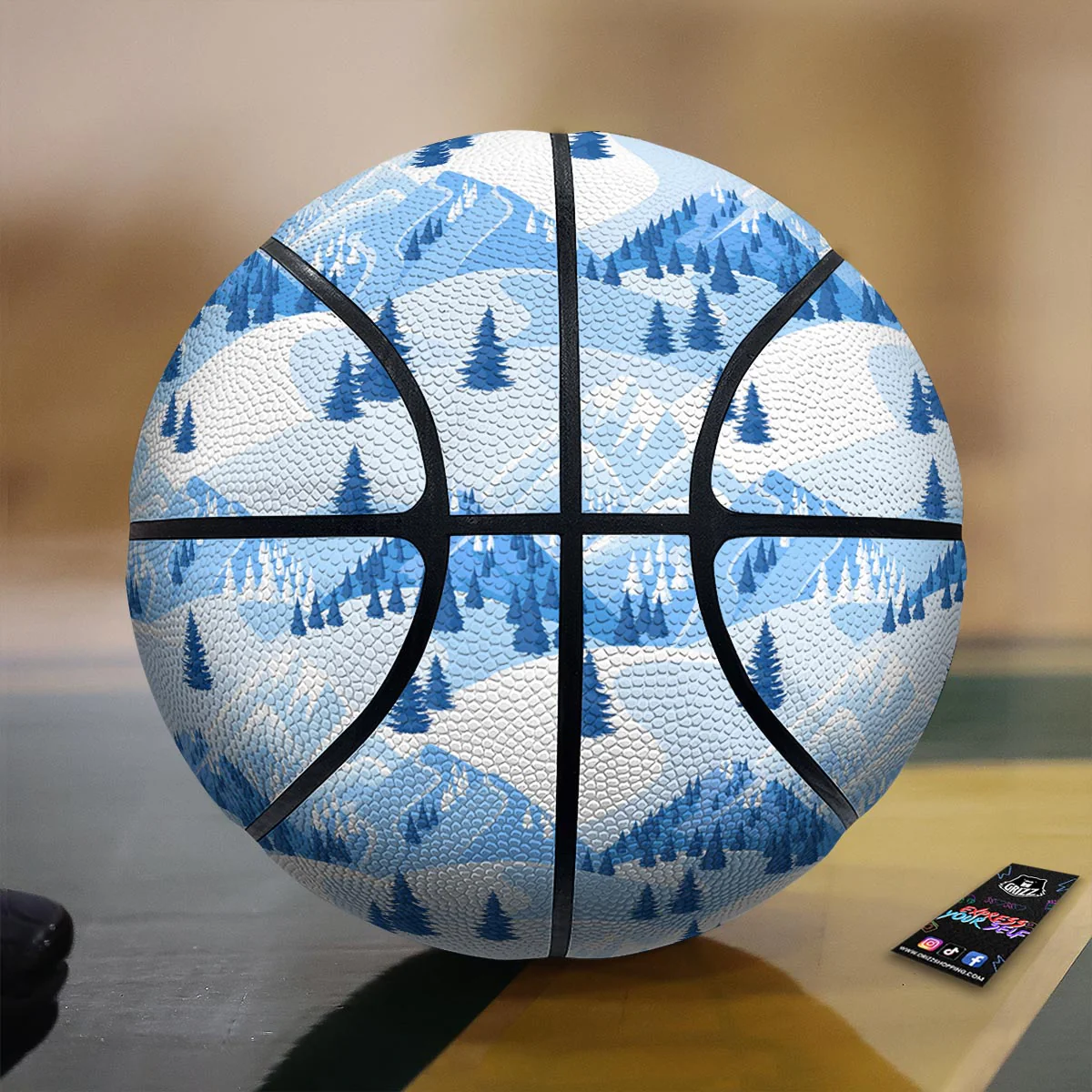 Mountain Skiing Print Pattern Basketball