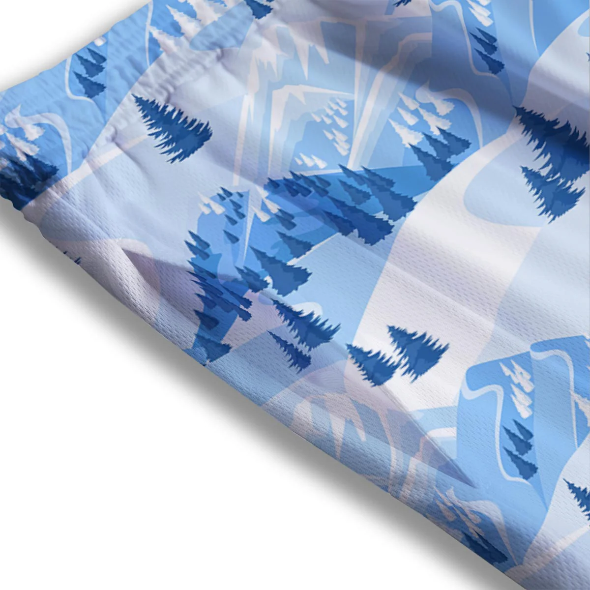 Mountain Skiing Print Pattern Mesh Shorts - Image 3