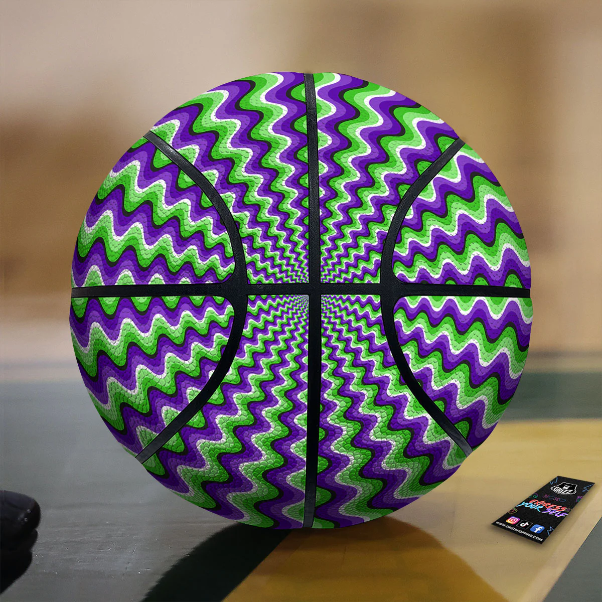 Moving Illusion Optical Green Explosion Basketball