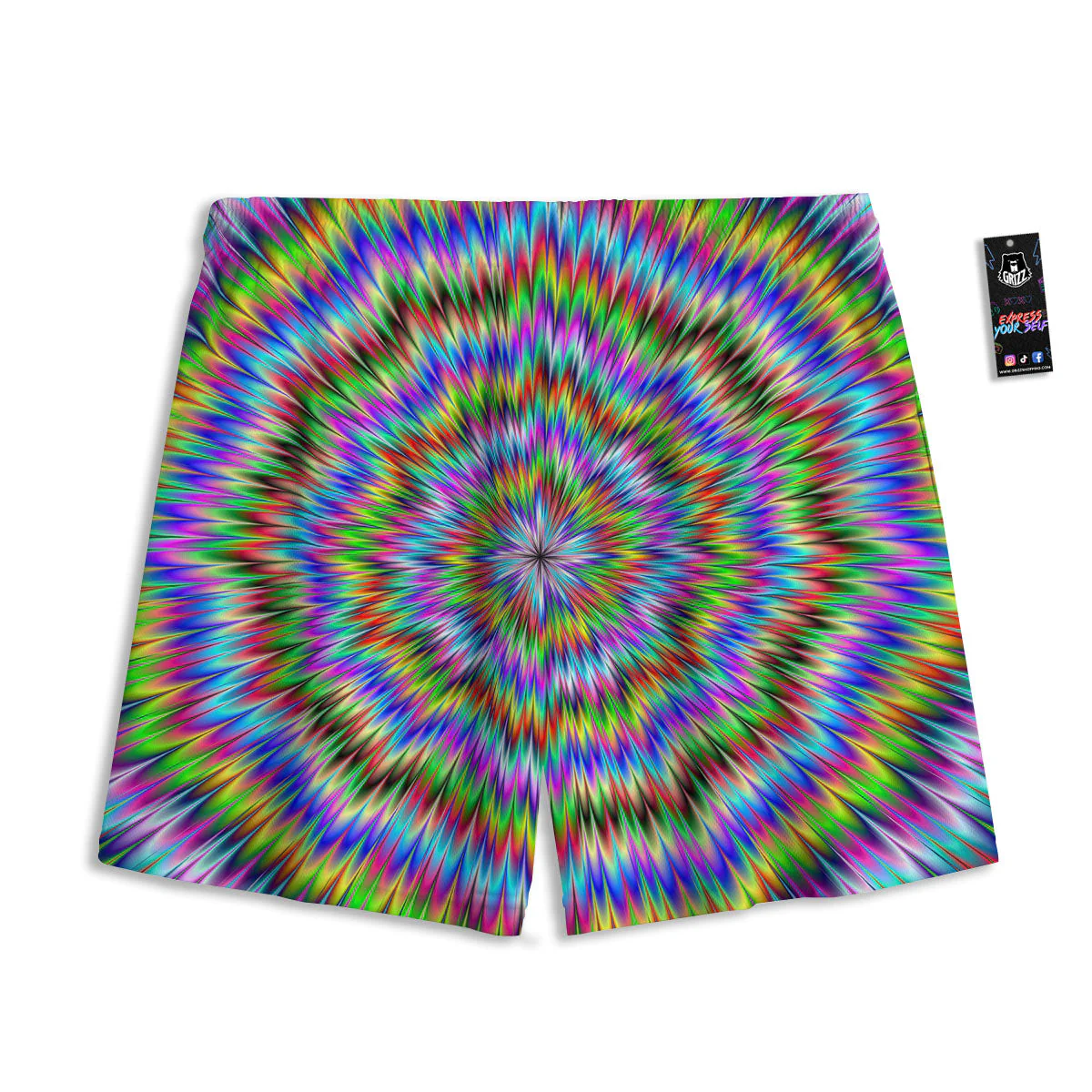 Moving Optical Illusion Abstract Dizzy Mesh Shorts - Image 2