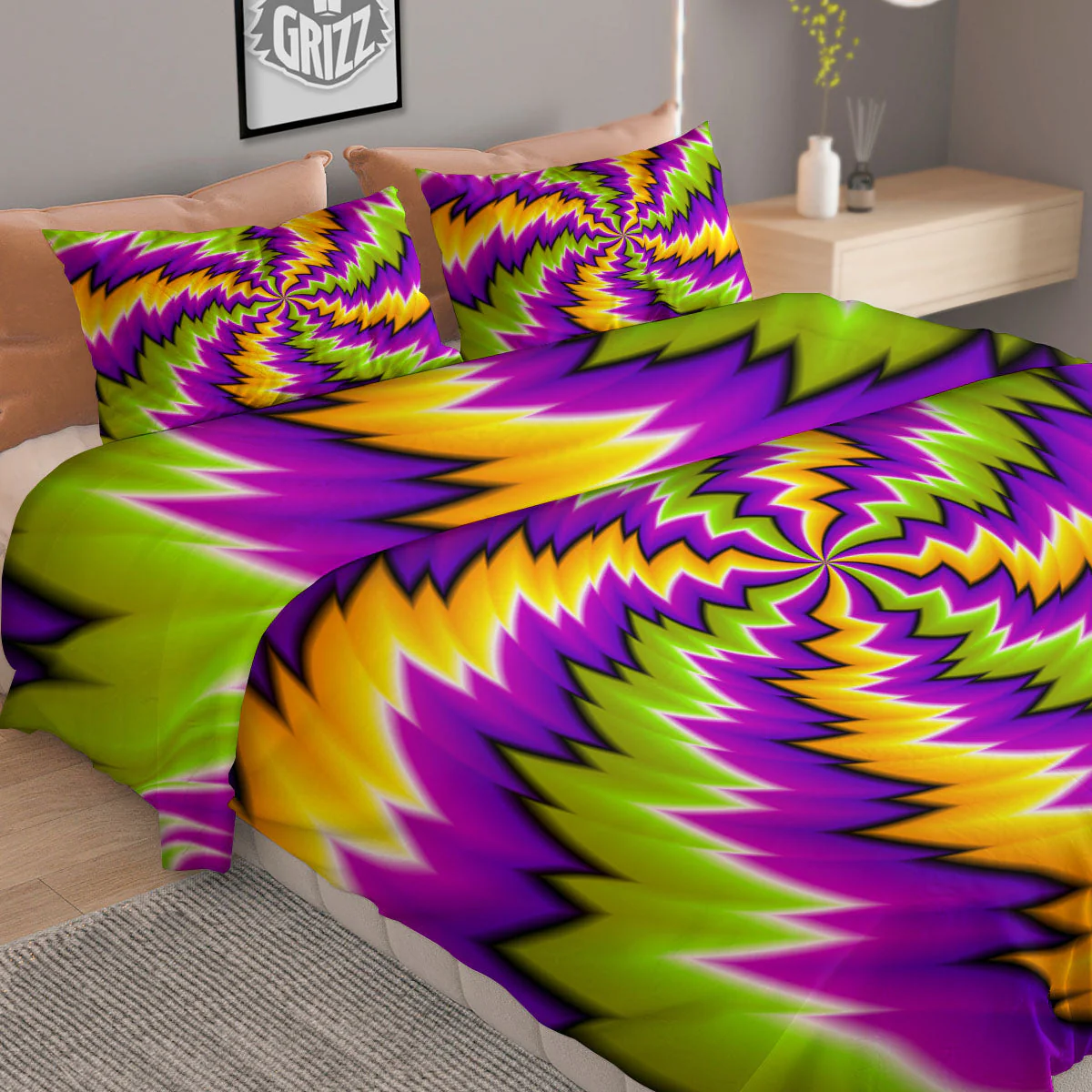 Moving Optical Illusion Dizzy Vortex Duvet Cover Bedding Set - Image 2