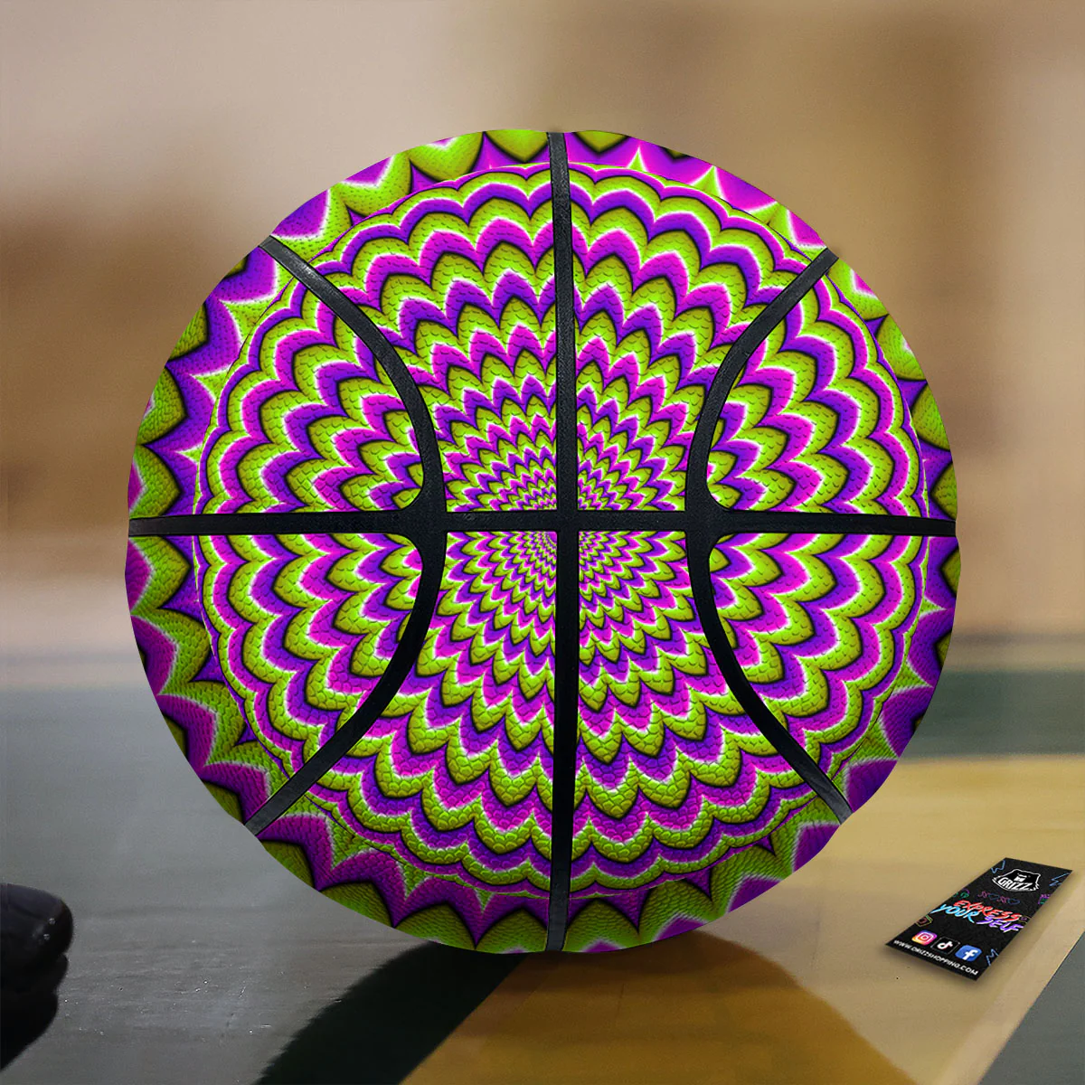 Moving Optical Illusion Spiky Spiral Basketball