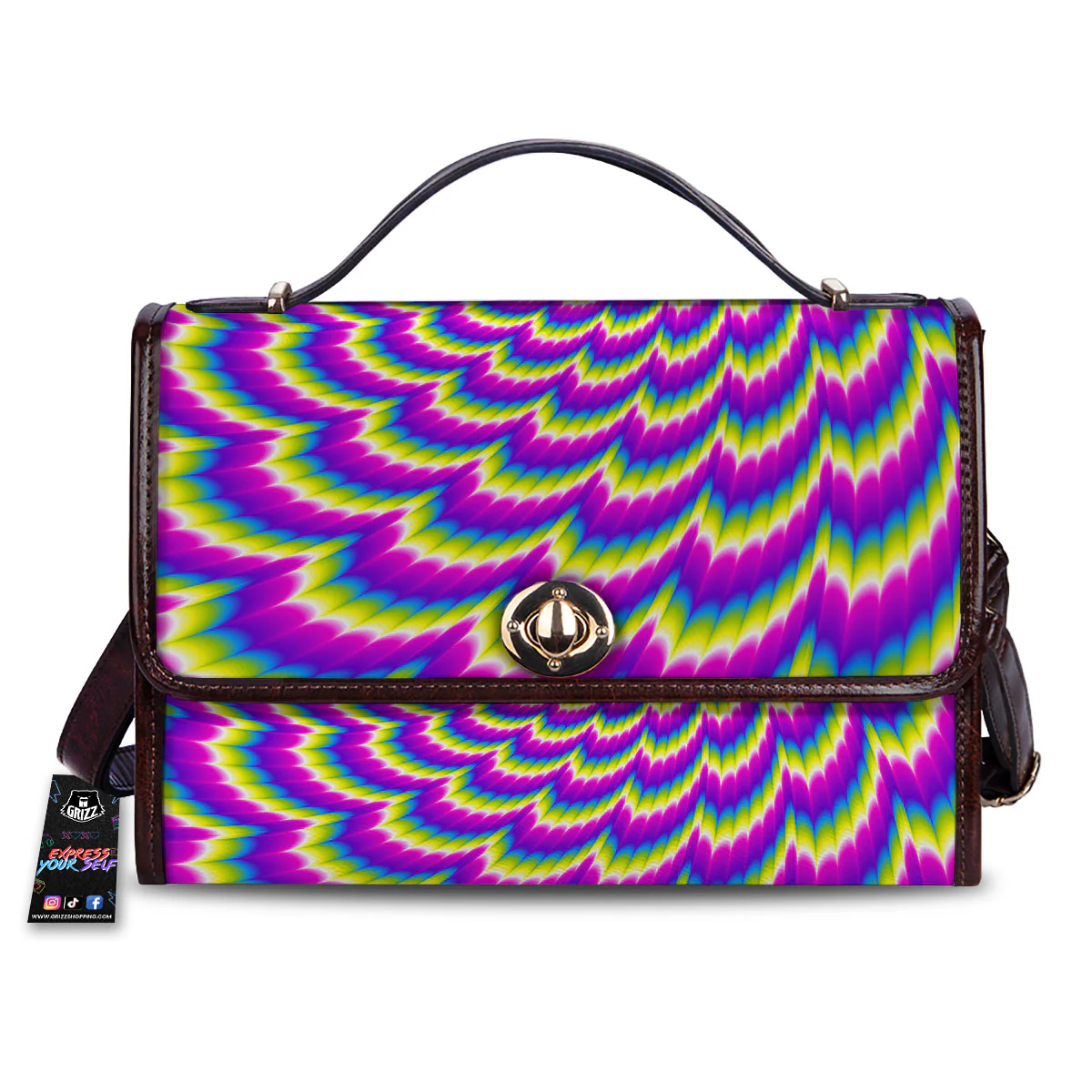 Moving Optical Illusion Spiral Colors Women's Satchel Bag