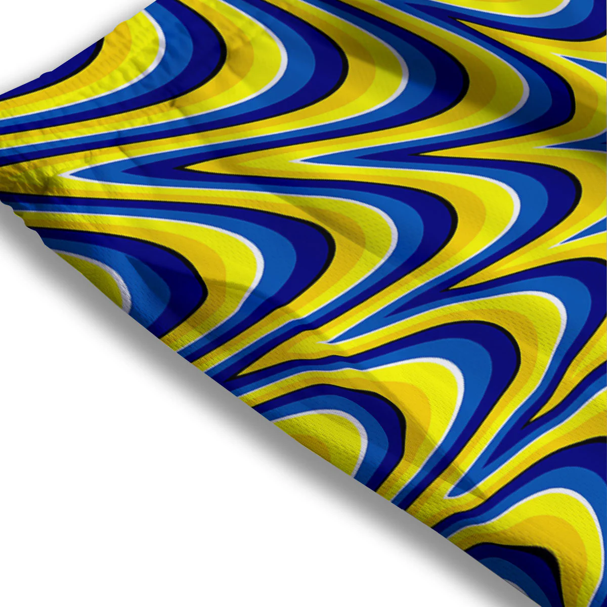 Moving Optical Yellow Dizzy Illusion Mesh Shorts - Image 3