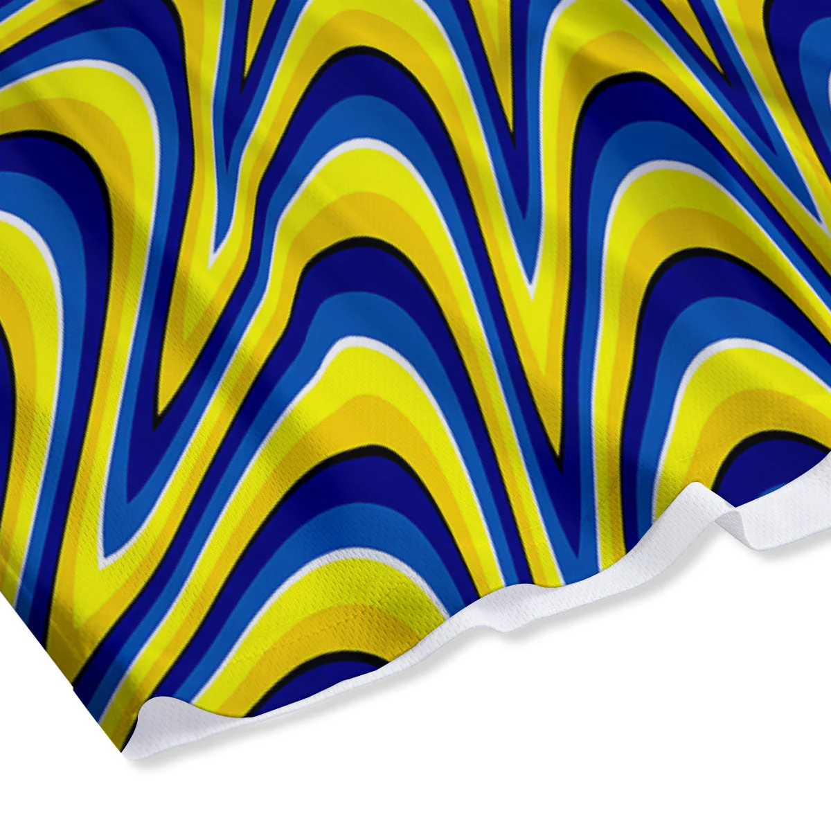 Moving Optical Yellow Dizzy Illusion Mesh Shorts - Image 4