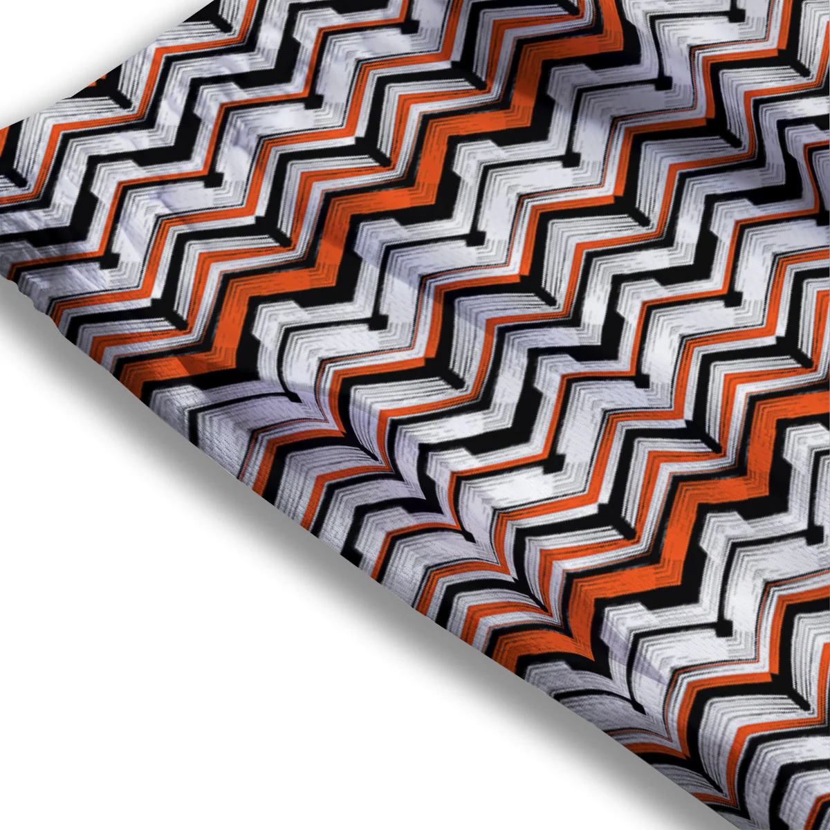 Multicolor Hand Drawn Zigzag Print Mesh Shorts - Image 3