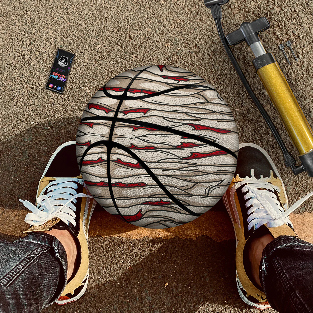 Mummy Bandage Print Pattern Basketball - Image 2