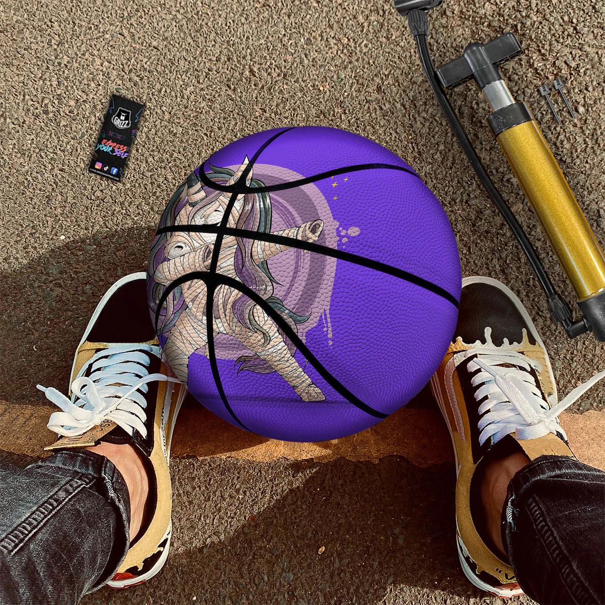 Mummy Unicorn Dap Print Basketball - Image 2