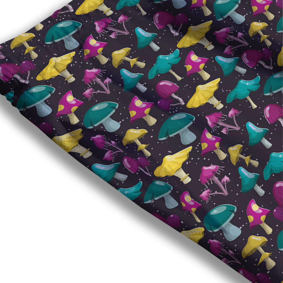 Mushroom Cartoon Print Pattern Mesh Shorts - Image 3