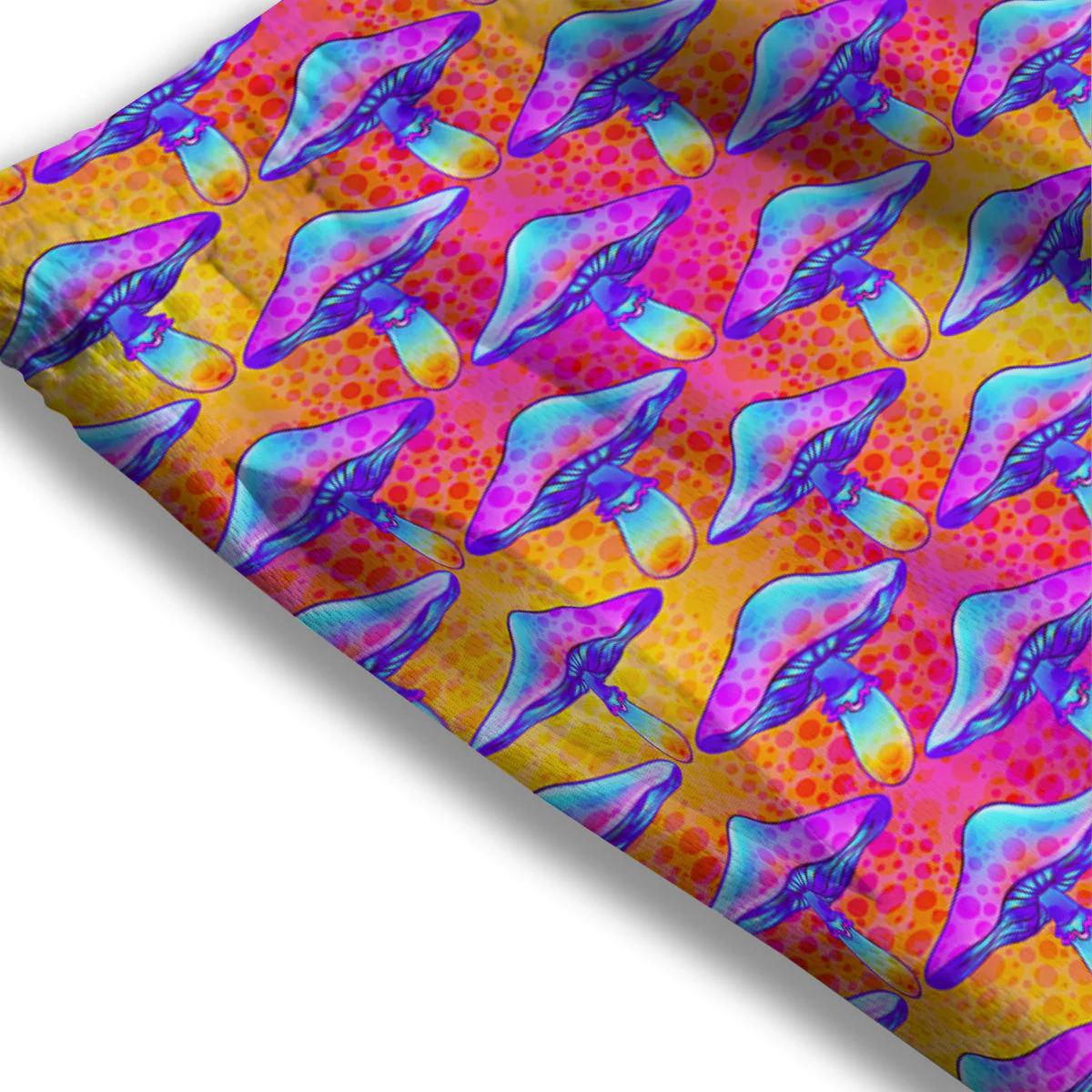 Mushroom Psychedelic Hippie Print Pattern Mesh Shorts - Image 3